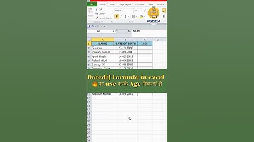 DATEDIF TODAY Formula in Excel🔥#excel #exceltips #exceltutorial #exceltricks #excelformula #computer