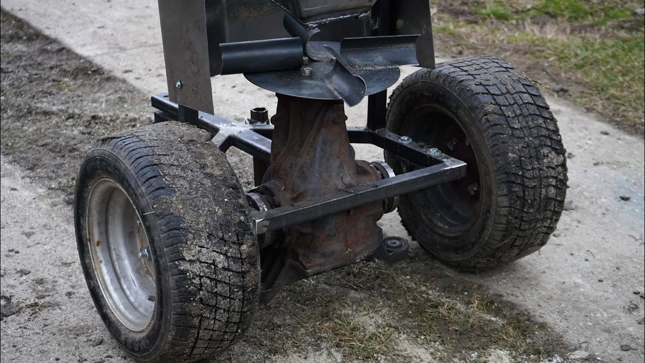 Homemade SALT SPREADER from Auto DIFFERENTIAL for a Tractor Mower / ATV /  QUAD !? - YouTube