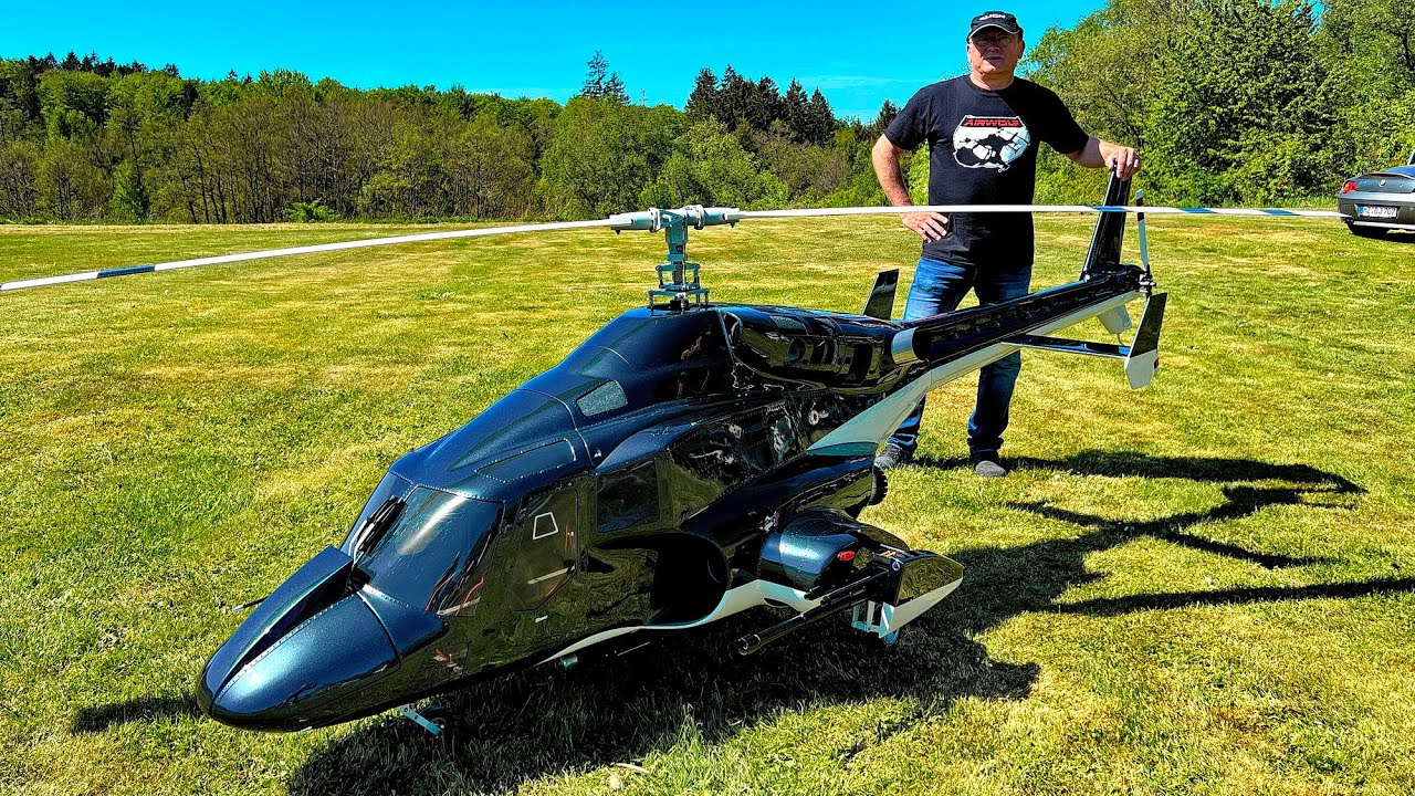 Prestatie Pittig Cusco WORLD´S LARGEST RC AIRWOLF BLACK BELL-222 ELECTRIC SCALE 1:3.5 MODEL  HELICOPTER FLIGHT DEMONSTRATION - YouTube