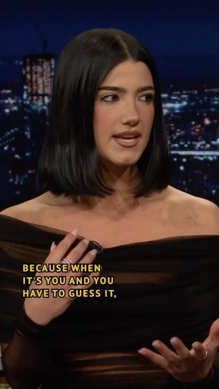 #CharliDAmelio couldn’t guess when she got herself in Heads Up! ? #FallonTonight