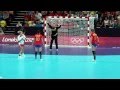 Denmark penalty #2. Spain vs Denmark Olympic handball 1st Aug 2012 @ Copper Box.