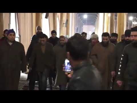 Chairman All parties Hurriyat Conference Mirwaiz Kashmir Umer Farooq today at Historical Jamia Masji