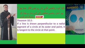 Theorem 10.1 Line drawn perpendicular to radial segment of circle, its tangent. maths class 10th