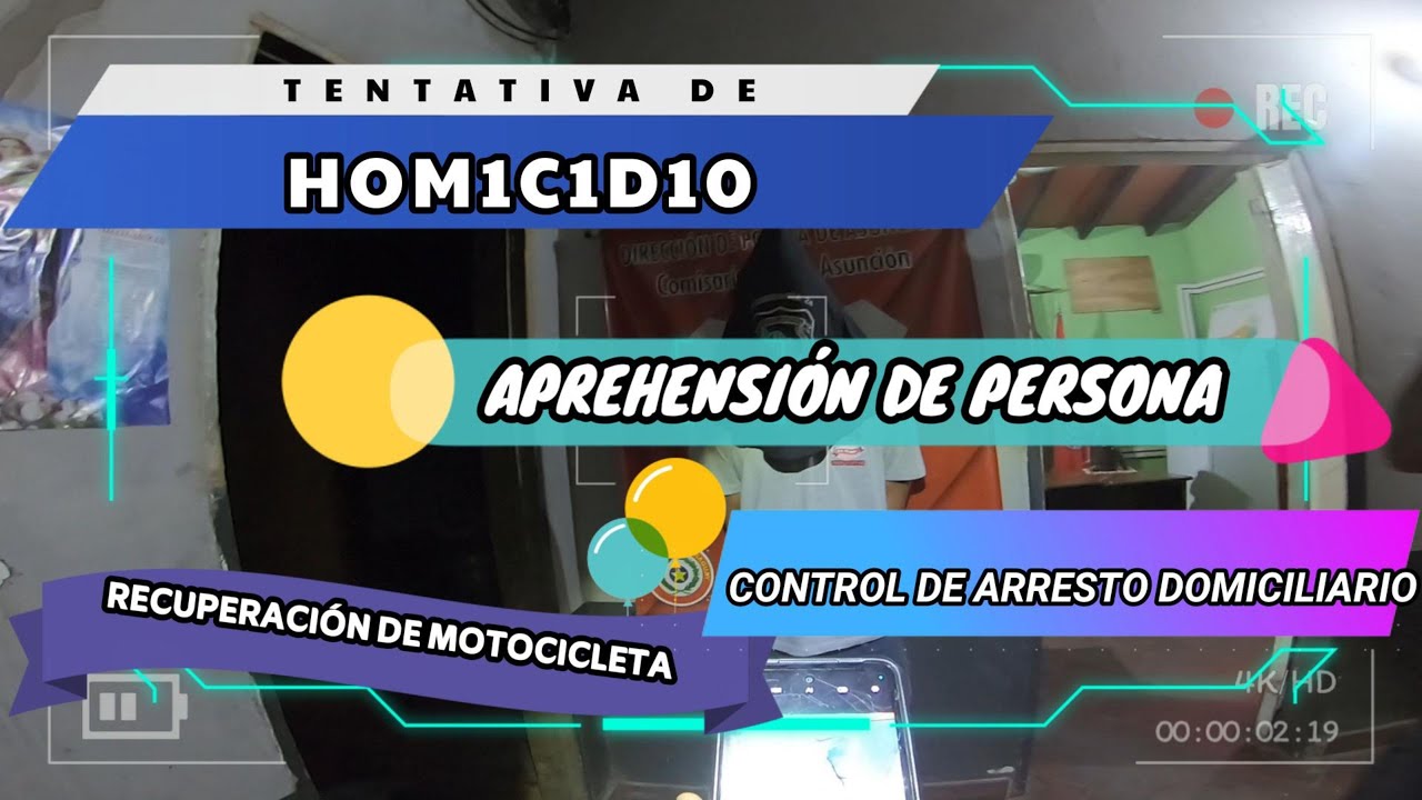 T3NTATIV4 D3 H0M1C1D10; APR3H3NS1ÓN DE PERSONA; RECUPERACIÓN DE MOTOCICLETA Y CONTROL DE 4RR3STO DOM