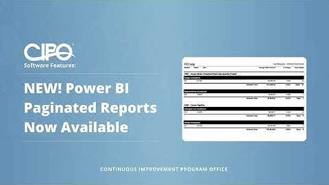 Power BI Paginated Reports in CIPO – Export, Print & Share Reports with Ease!
