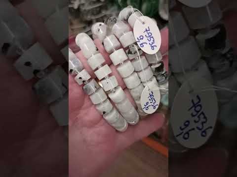 Браслет Адуляр рондель d-10х7мм+- бисер 3мм+- L- 18см стрейч, видео 1