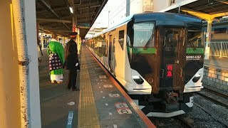 E257系5500番台OM-51編成 特急開運初詣号新宿行きミュージックホーンを鳴らして成田駅発車