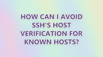 How can I avoid SSH