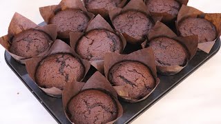 مافن الشوكولاتة اللذيذ.. بأبسط مكونات وأسهل طريقة ومن دون خلاط Choclate..  Muffin