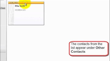 Connecting the Contacts list to Outlook