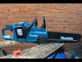 Makita DUC353Z BATTERY chainsaw verses Stihl MS181petrol saw, power and run time test!