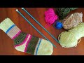 Meia de tricô fácil com restos de lã
