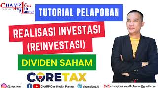 Reporting of Investment Realization (REINVESTMENT) of Stock Dividends through Coretax #stockdivid...