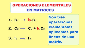 ✅ Operaciones elementales en matrices || OE