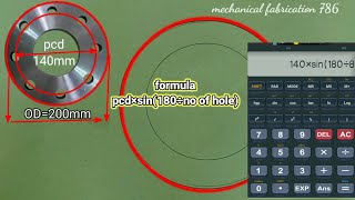 How To flange Hole Marking || calculation of flange hole making with formula