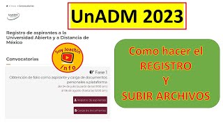 Registro a UnADM 2023 y Subir Documentos   Proximamente 2024