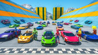 SPIDERMAN, Hulk & SPIDER-MAN TEAM Collection SuperCars Street Race Challenge Overcome Obstacles