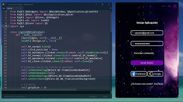 GUI  Moderna - Aplicación de inicio de sesión en PyQt5