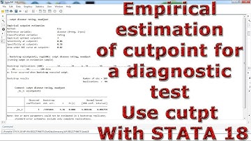 Empirical estimation of cutpoint for a diagnostic test Use cutpt With STATA 18