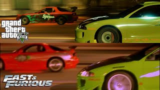 The Fast and the Furious Dom and Brian Race GTA 5 Comparison screenshot 3