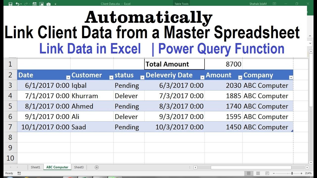 how-to-link-sheets-in-excel-to-a-master-sheet-excel-pull-data-from-another-worksheet-youtube