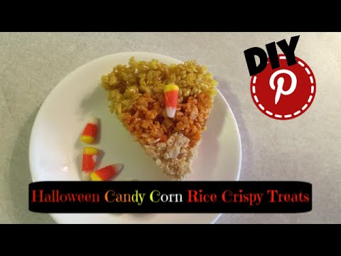 DIY Halloween Food and Snacks - Candy Corn Rice Crispy Treats