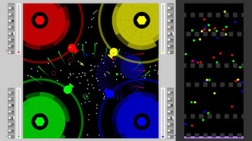 Marble race - 4 teams core destruction in Algodoo