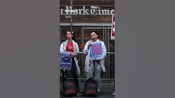 Vigil held for Palestinian journalist Saleh Aljafarawi outside NYT headquarters