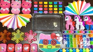 Interesting With Kitty & Rainbow ! Mixing Random Things Into Clear Slime 2243