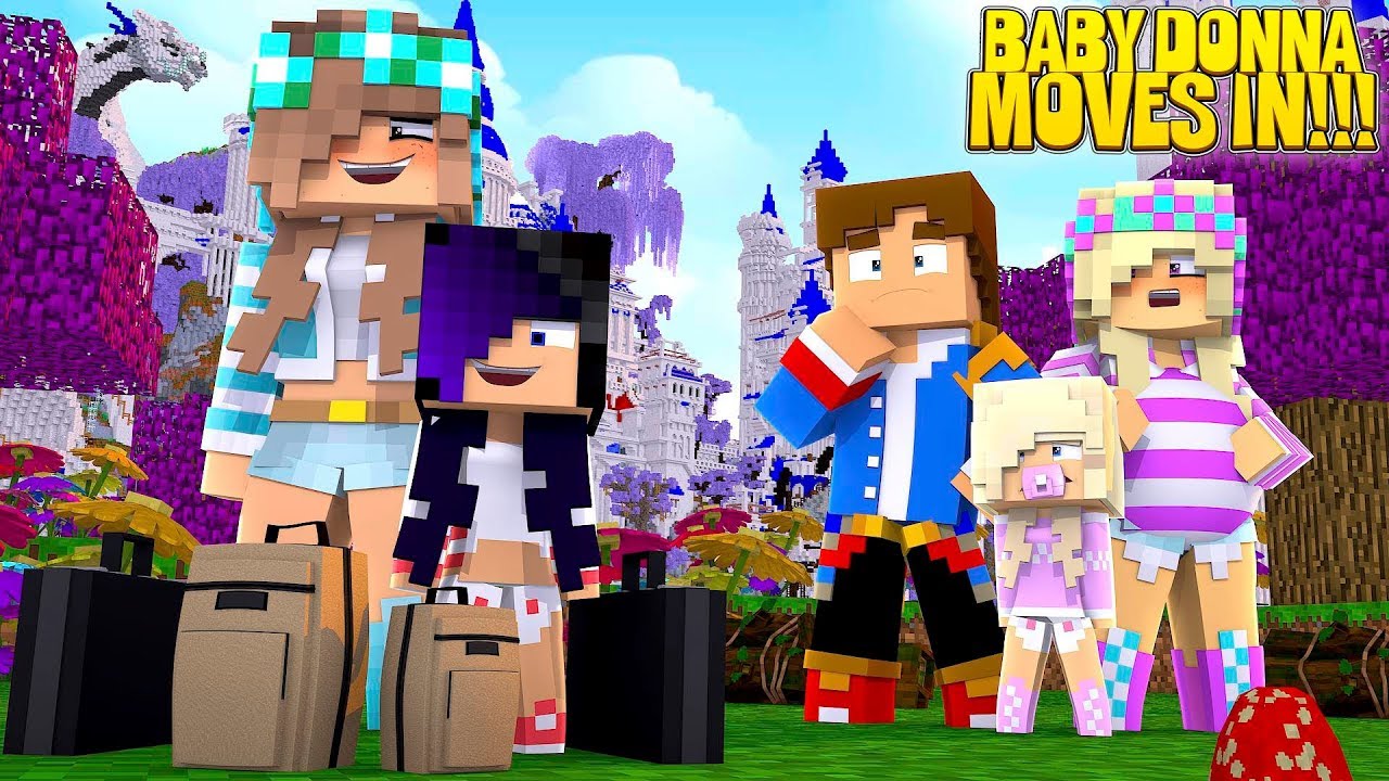 Minecraft BABY DONNA MOVES INTO THE PALACE!!! w/ LITTLE LEAH & LITTLE DONNY