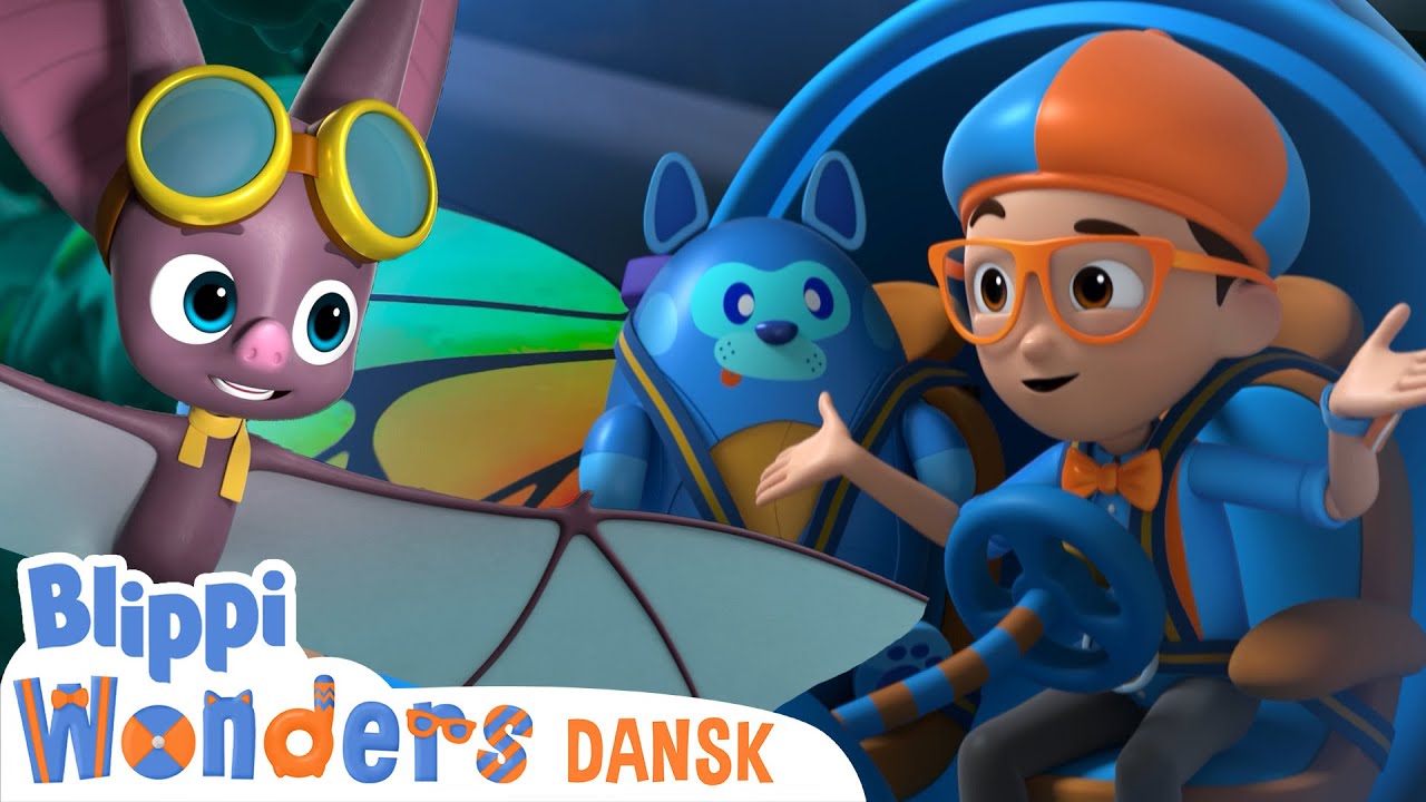Lær, hvordan flagermus kan se i mørke! | Blippi Dansk | Moonbug Børn Dansk - tegnefilm for børn