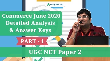 UGC NET Paper 2 Commerce June 2020 Detailed Analysis & Answer Keys | Part 1 - by Shubham Sir