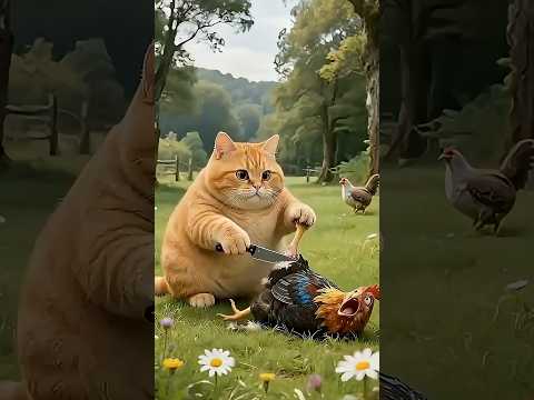 القط مشموش والمقلب فى الفرخه   قطة شورتس قطط مضحكة  