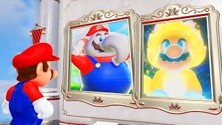 What happens when Mario enters the Elephant & Giga Cat Mario Paintings in Super Mario Odyssey?