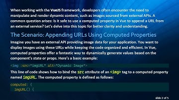 Understanding Computed Properties and Their Safety in VueJS for External URLs