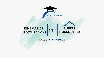 Kinematics Lecture No-2,11th,Purple House(21-23),Date-08-12-2021,By-Ajit Dave