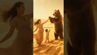 Dance of the Dunes – A Joyful Moment in Kazakhstan🐻🤰👶
