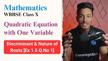 22 | Quadratic Equation | Discrimanant & Roots of the equation | Ex 1.5 Q.No 1