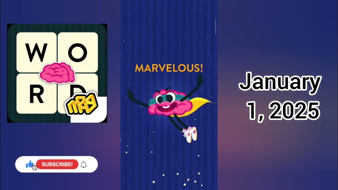 WordBrain Brainy’s New Year Event January 1, 2025 All Parts Answers YouTube