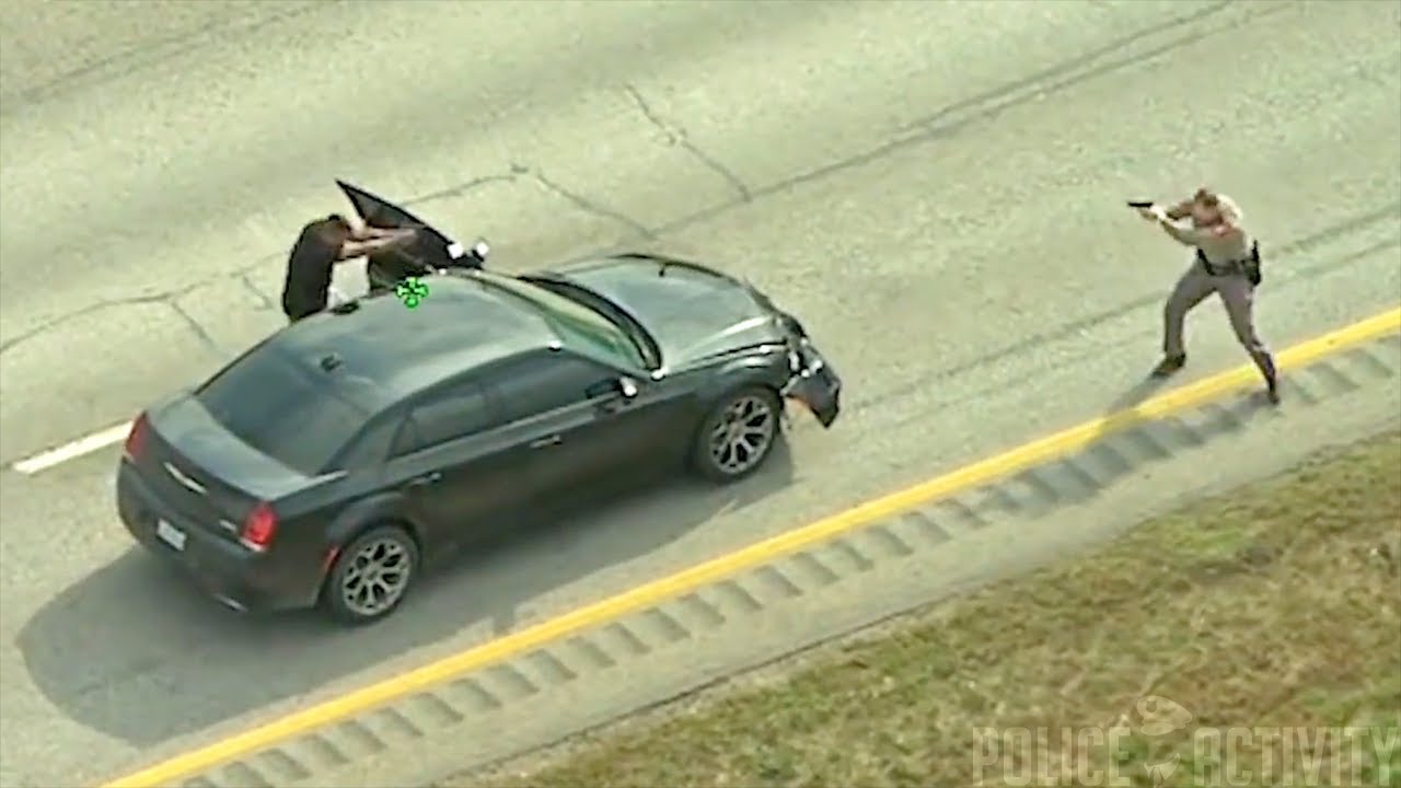 Texas Police Helicopter Video Captures Shootout on Highway