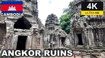 【4K】ANGKOR RUINS Walking Tour / 🇰🇭Cambodia