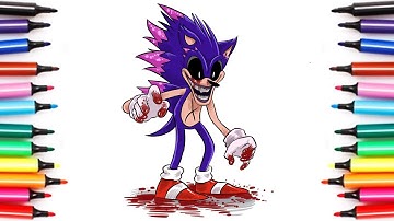 HOW TO DRAW XENOPHANES SONIC EXE | Friday Night Funkin (FNF) - Easy Step By Step Tutorial