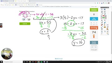 IXL Algebra 1 U.10 Solve a system of equations using elimination [A48]