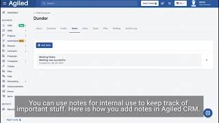 How to add Notes for an Account in Agiled CRM?