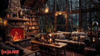 Rain and Thunder with Relaxing Fireplace Sound:The Moment When Warmth and Peace Meet| #asmr