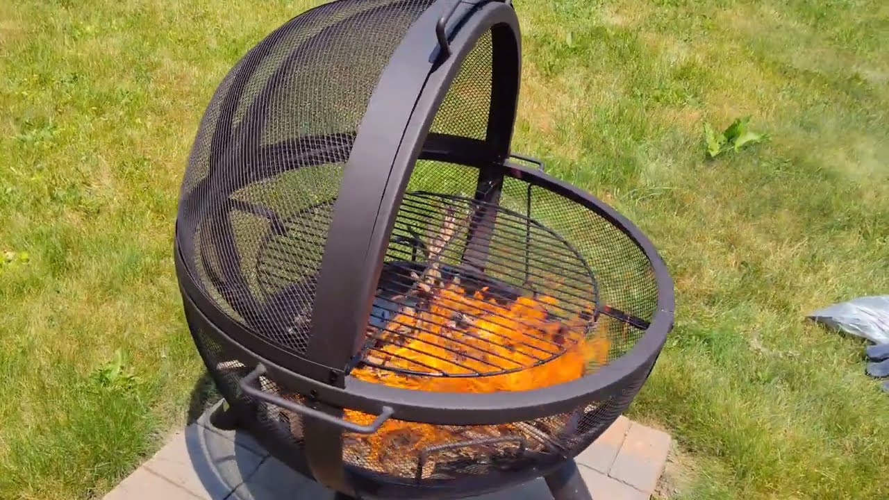 Ikuby Ball of Fire Pit 35" Outdoor fire Ball with BBQ Grill. Review