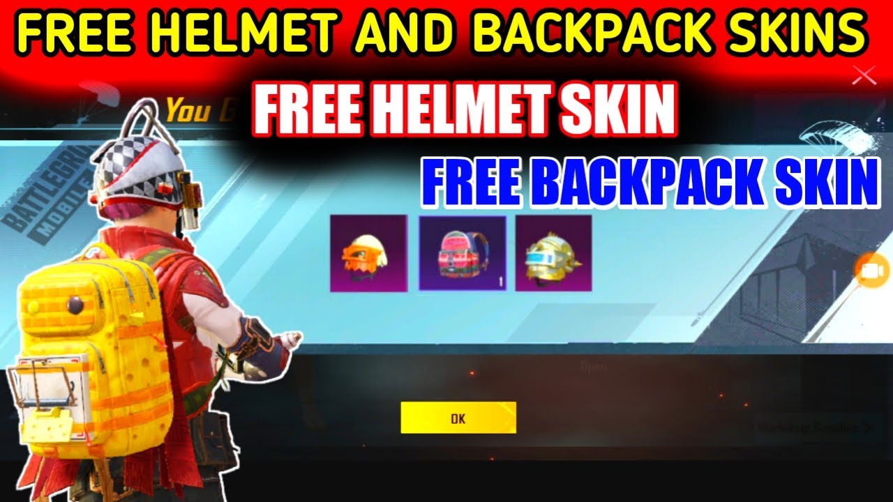 Free Permanent Helmet & Backpack Skins in Bgmi | How To Get Free Helmet ...