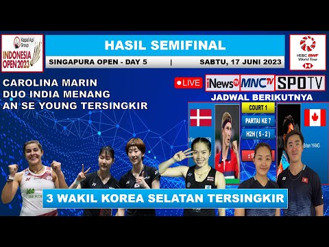 Hasil Semifinal Indonesia Open 2023 Hari Ini || MARIN &amp; RANKI/SHETTY Menang || 3 Wakil Korea Kalah