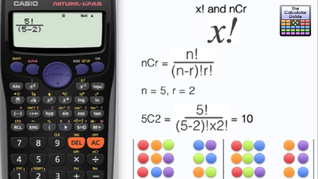 How To Use nCr On A Calculator  Factorial Function x! Casio fx-30GT  fx-30GT fx-30ES