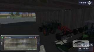 Landwirtschaft Simulator 2009 FEnth 2070 Mehdrescher mit zwei Traktoren von Fenth in der garage